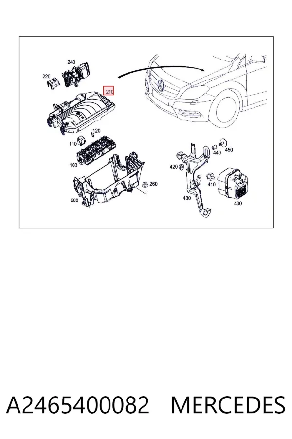 Tampa de unidade de dispositivos de segurança A2465400082 Mercedes