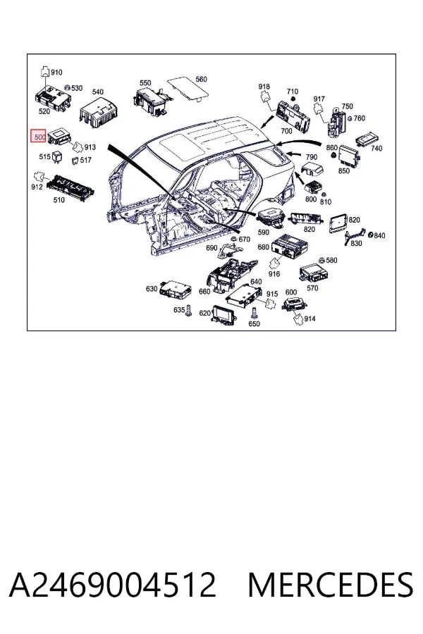 Unidade de controlo (módulo) do freio de estacionamento eletromecânico A2469004512 Mercedes