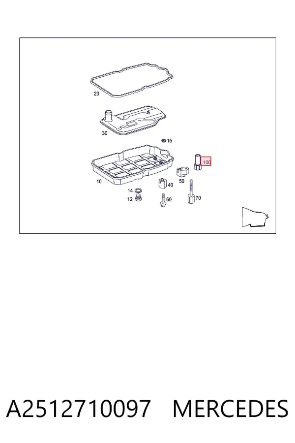 Sonda (indicador) do nível de óleo na Caixa Automática de Mudança A2512710097 Mercedes