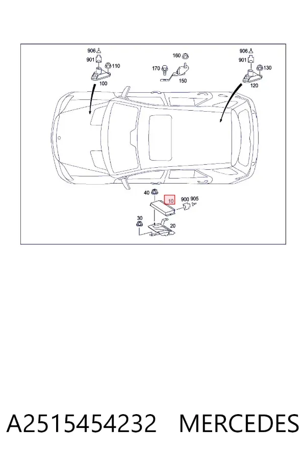 Unidade de controlo de suspensão pneumática A2515454232 Mercedes