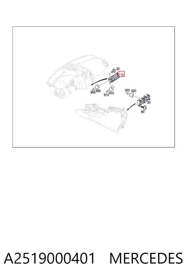 Unidade de controlo dos modos de aquecimento/condicionamento A2519000401 Mercedes