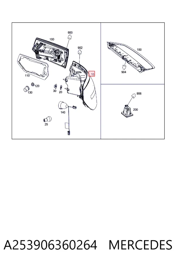 Lanterna traseira direita A253906360264 Mercedes
