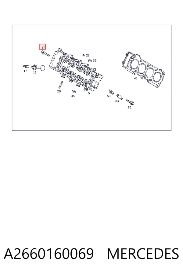 Parafuso de cabeça de motor (CBC) A2660160069 Mercedes