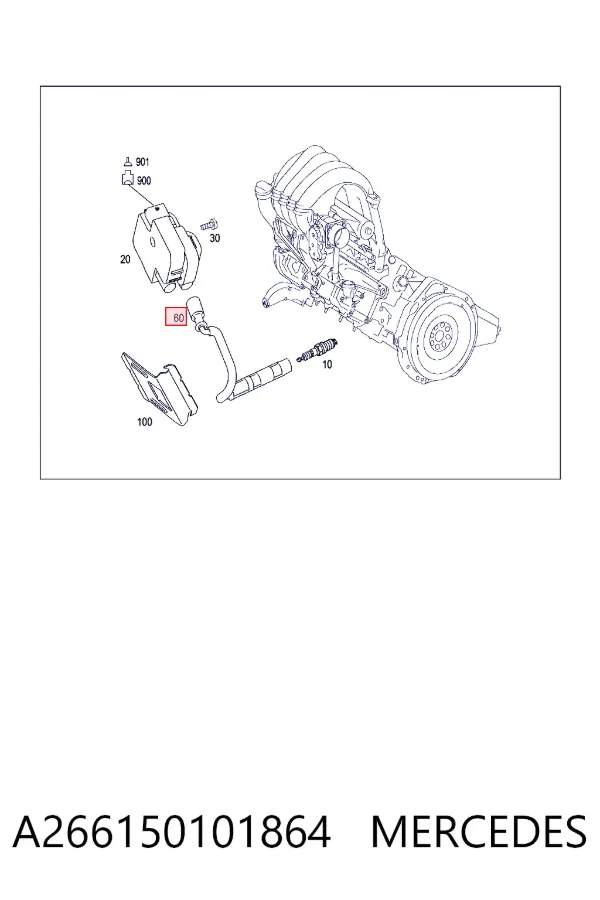 Fios de alta voltagem, kit A266150101864 Mercedes