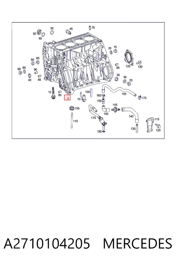 Bloco de cilindros de motor A2710104205 Mercedes