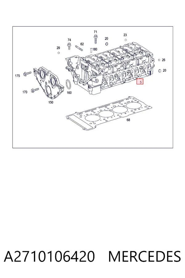 Cabeça de motor (CBC) A2710106420 Mercedes