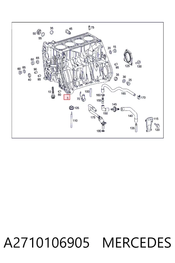 Bloco de cilindros de motor A2710106905 Mercedes
