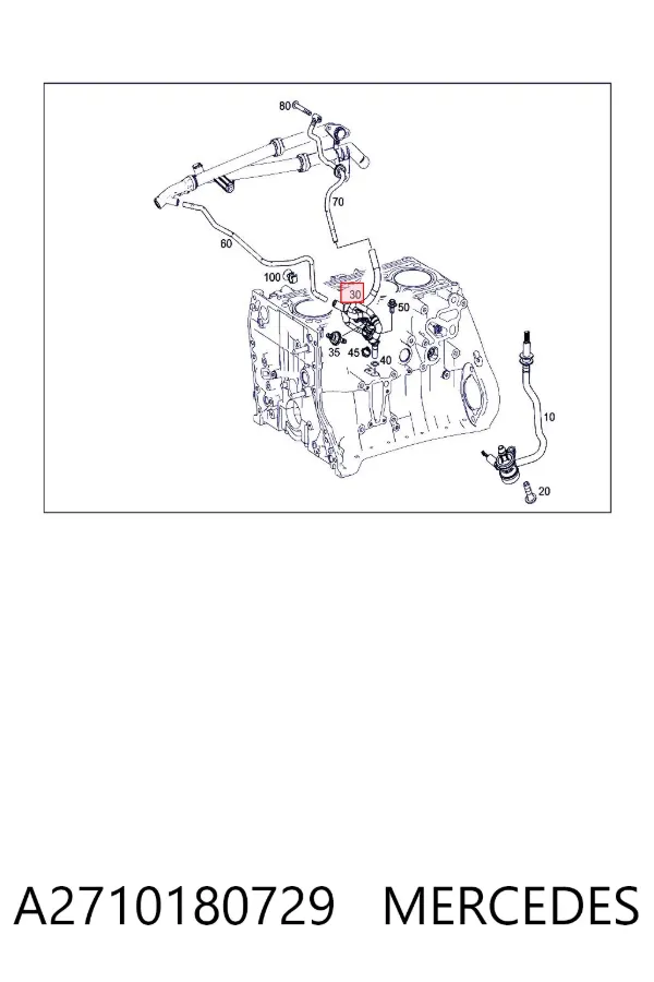 Válvula PCV de ventilação dos gases de cárter A2710180729 Mercedes