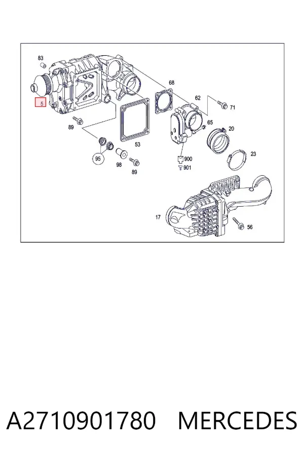 Compressor de supercompressão de ar de motor A2710901780 Mercedes