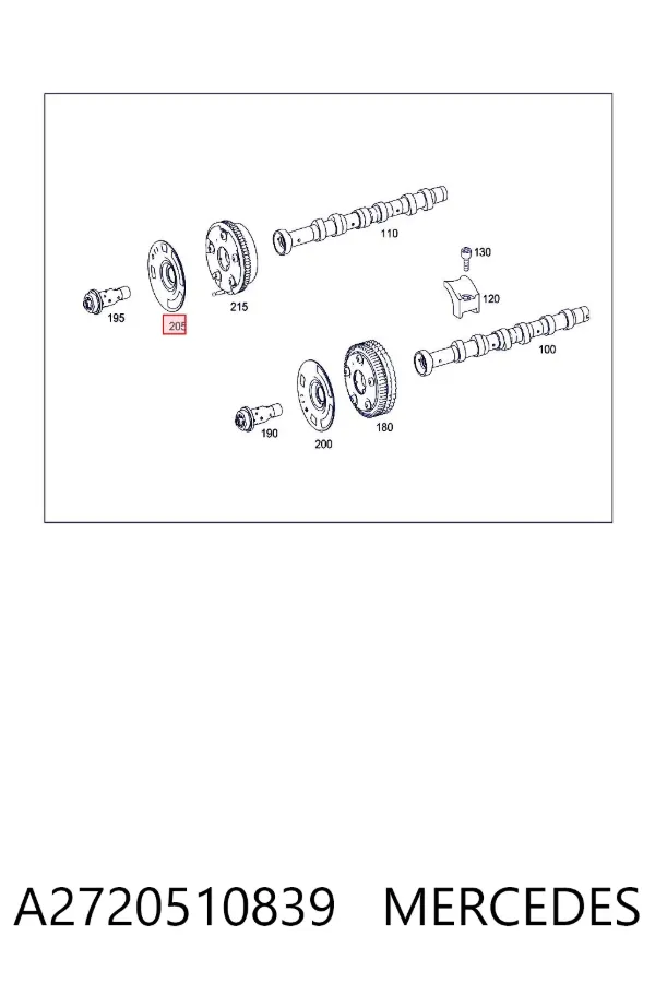Anel de impulsão de sensor da árvore distribuidora A2720510839 Mercedes