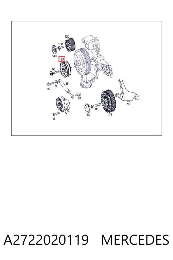 Rolo parasita da correia de transmissão A2722020119 Mercedes