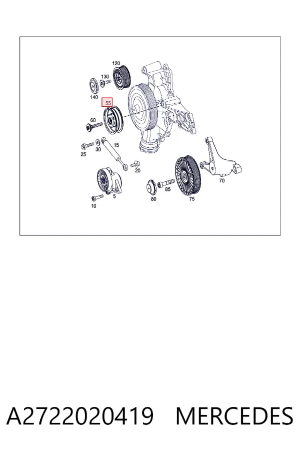 Rolo parasita da correia de transmissão A2722020419 Mercedes