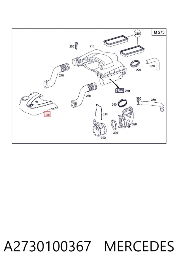 Tampa de motor decorativa A2730100367 Mercedes