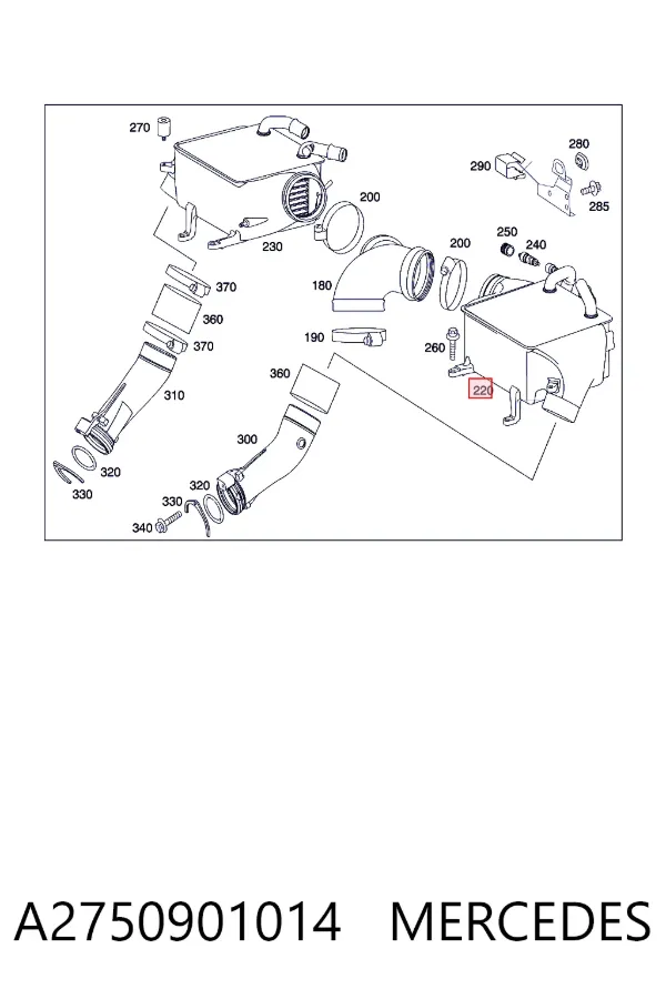 Radiador de intercooler A2750901014 Mercedes