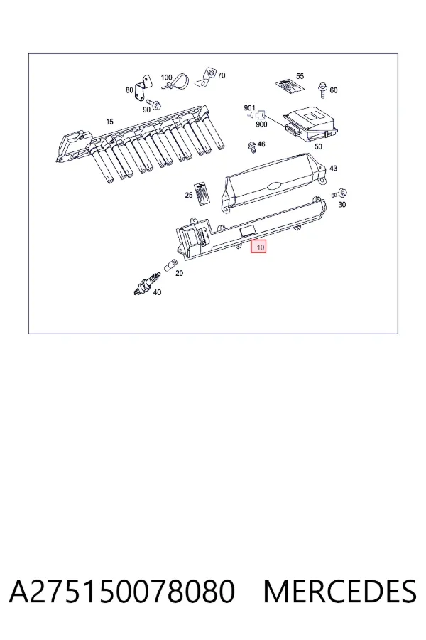 Bobina de ignição A275150078080 Mercedes