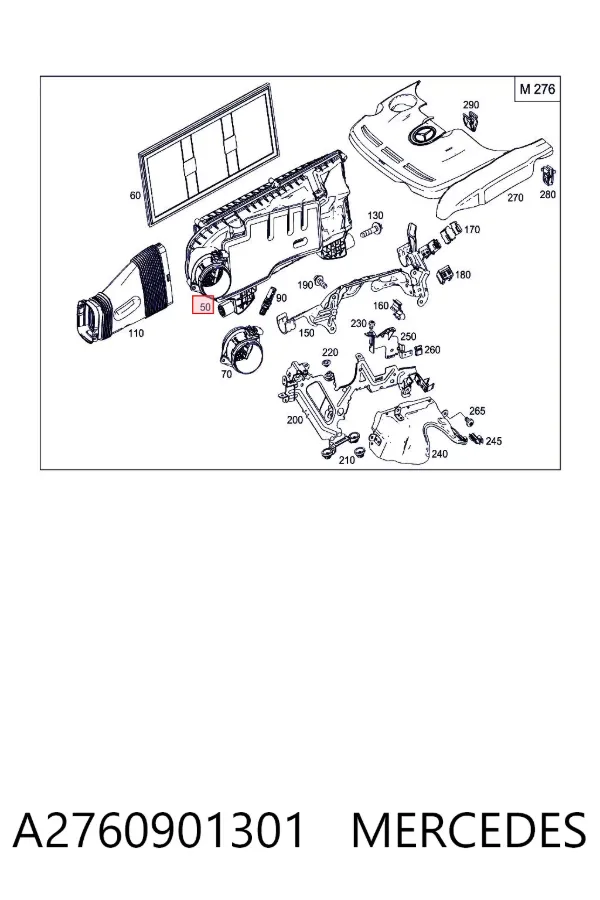 Caixa de filtro de ar A2760901301 Mercedes