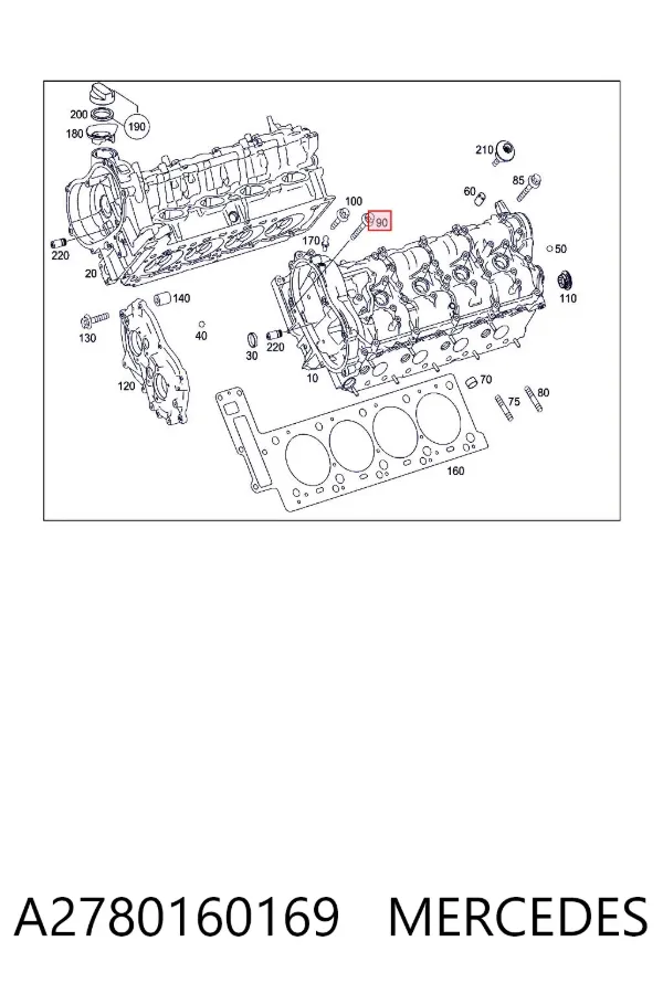 Parafuso de cabeça de motor (CBC) A2780160169 Mercedes