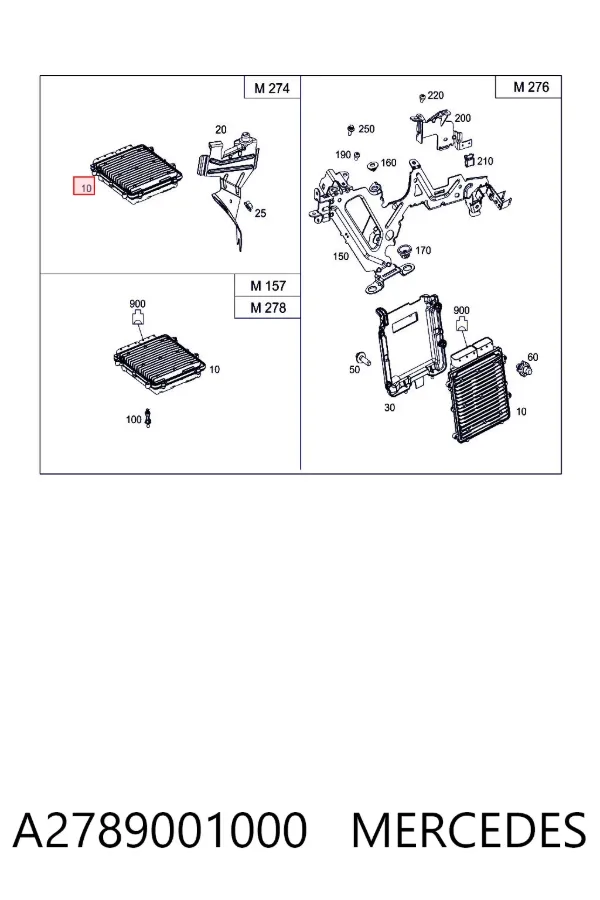 Módulo de direção (Centralina eletrônica) de motor A2789001000 Mercedes
