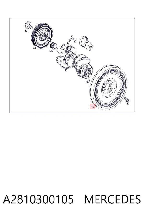 Volante de motor A2810300105 Mercedes