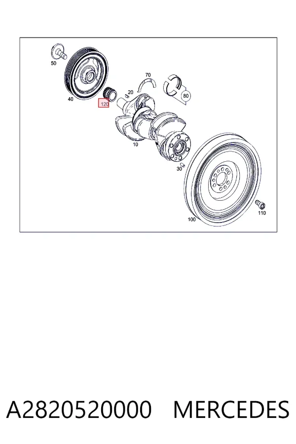 Engrenagem de cadeia da roda dentada de acionamento de cambota de motor A2820520000 Mercedes