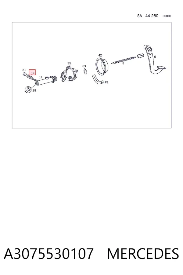 Tubo de ligação de bombeio de suporte do freio dianteiro A3075530107 Mercedes