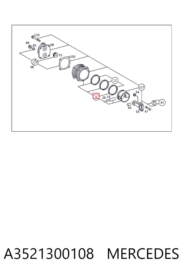 Kit de pistões do compressor (pistão + camisa) (TRUCK) A3521300108 Mercedes