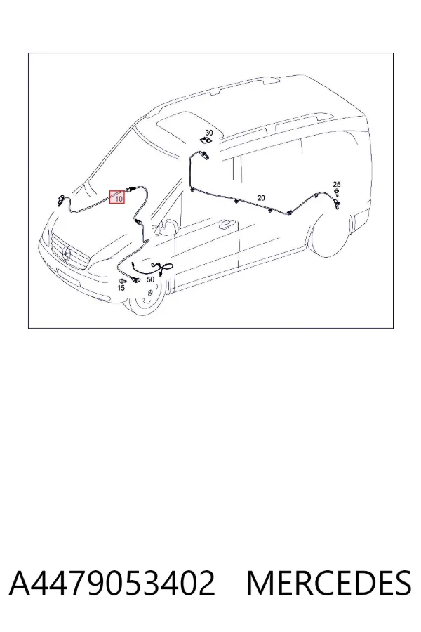 Sensor ABS dianteiro direito A4479053402 Mercedes