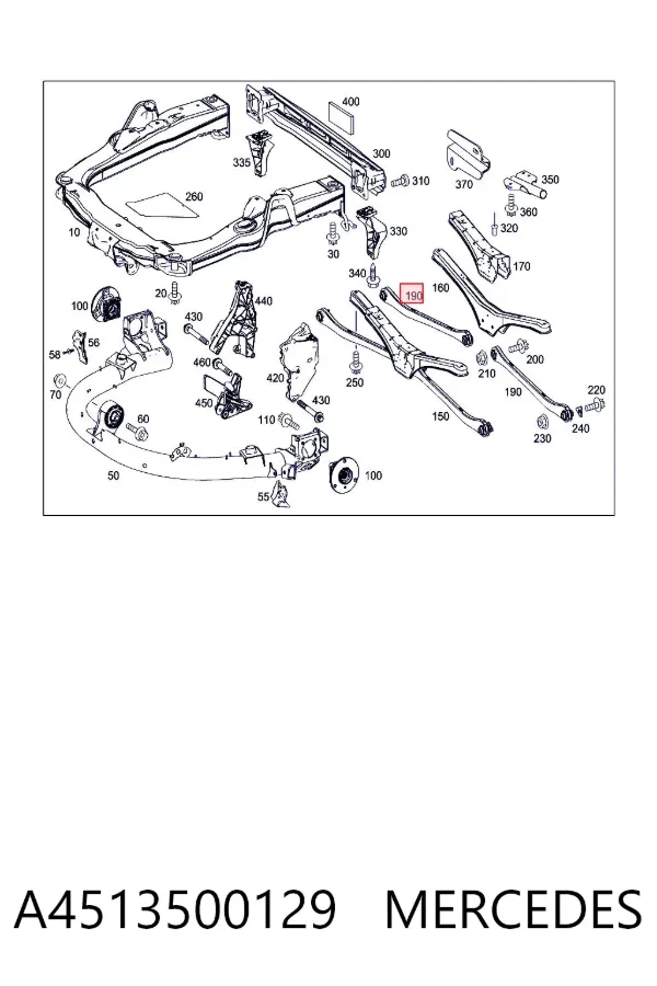 Braço oscilante superior esquerdo/direito de suspensão traseira A4513500129 Mercedes