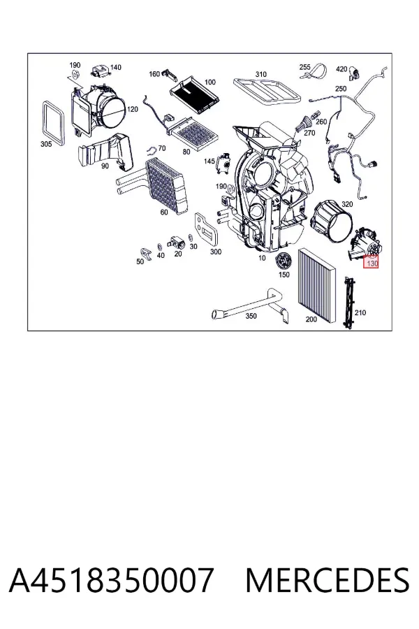 Motor de ventilador de forno (de aquecedor de salão) A4518350007 Mercedes