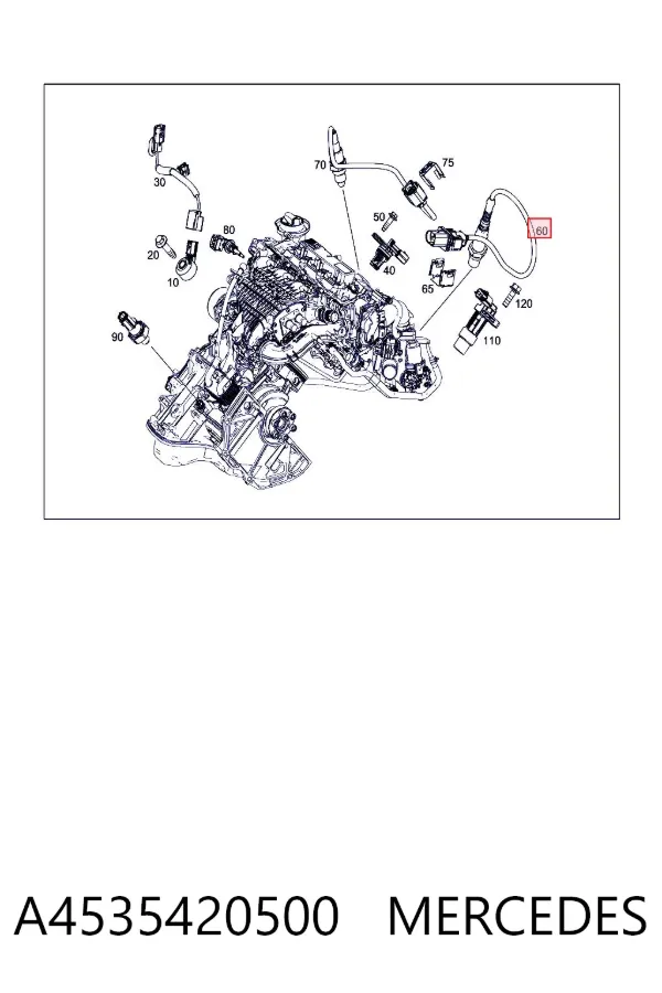 Sonda lambda, sensor de oxigênio até o catalisador A4535420500 Mercedes