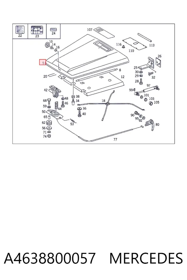 Capota A4638800057 Mercedes