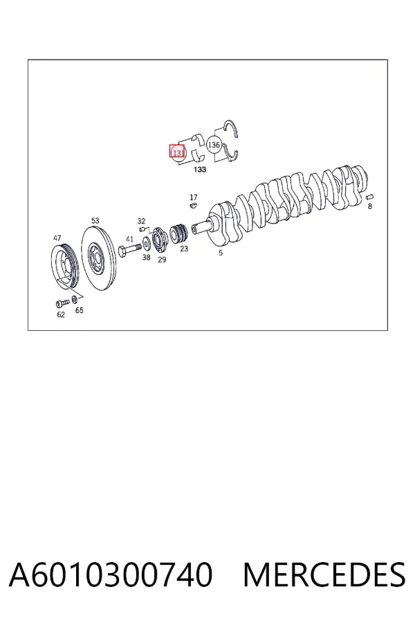 Folhas inseridas principais de cambota, kit, 2ª reparação ( + 0,50) A6010300740 Mercedes