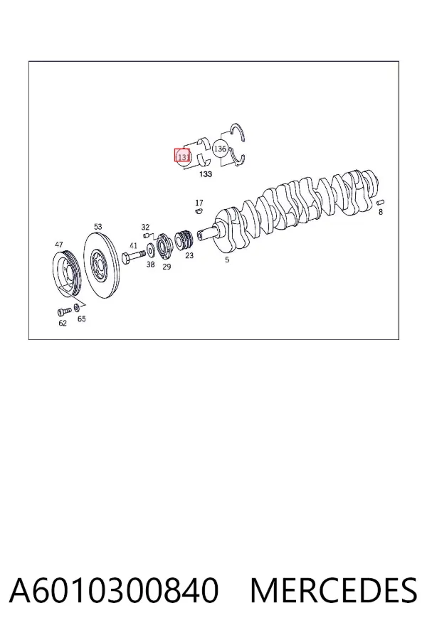 Folhas inseridas principais de cambota, kit, 2ª reparação ( + 0,50) A6010300840 Mercedes