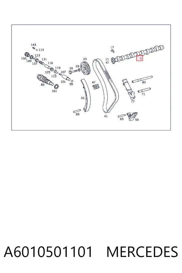 Árvore distribuidora de motor A6010501101 Mercedes