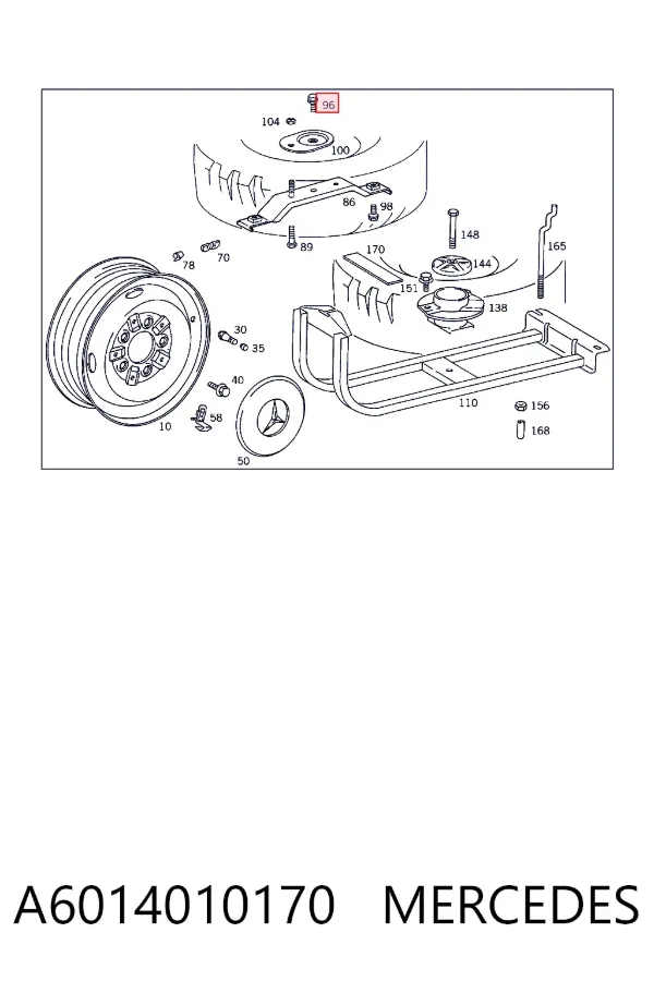 Parafuso de roda A6014010170 Mercedes