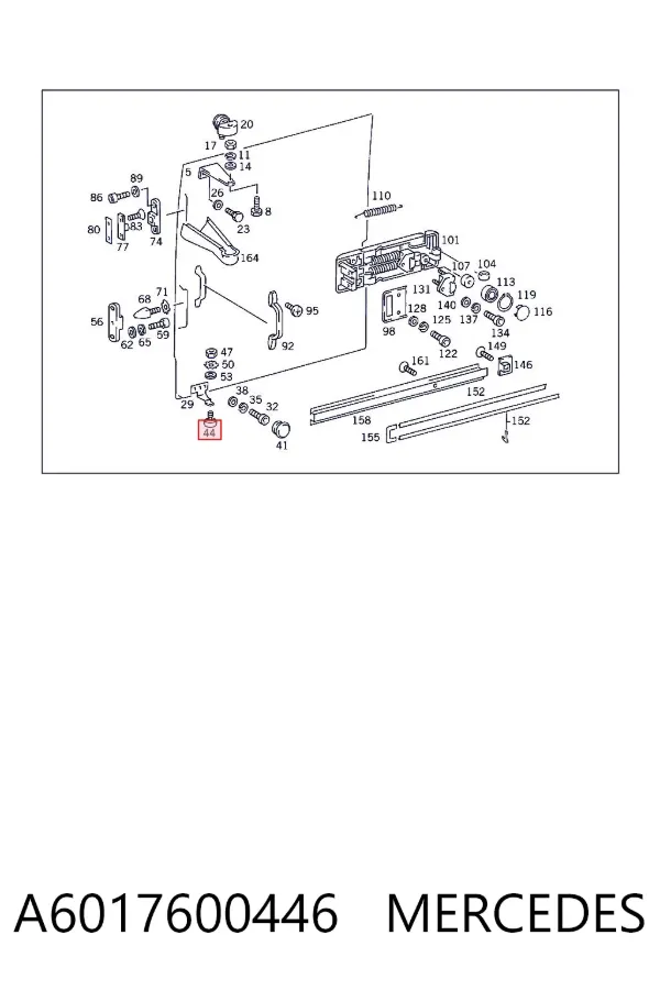Rolo da porta lateral (deslizante), kit de reparação A6017600446 Mercedes