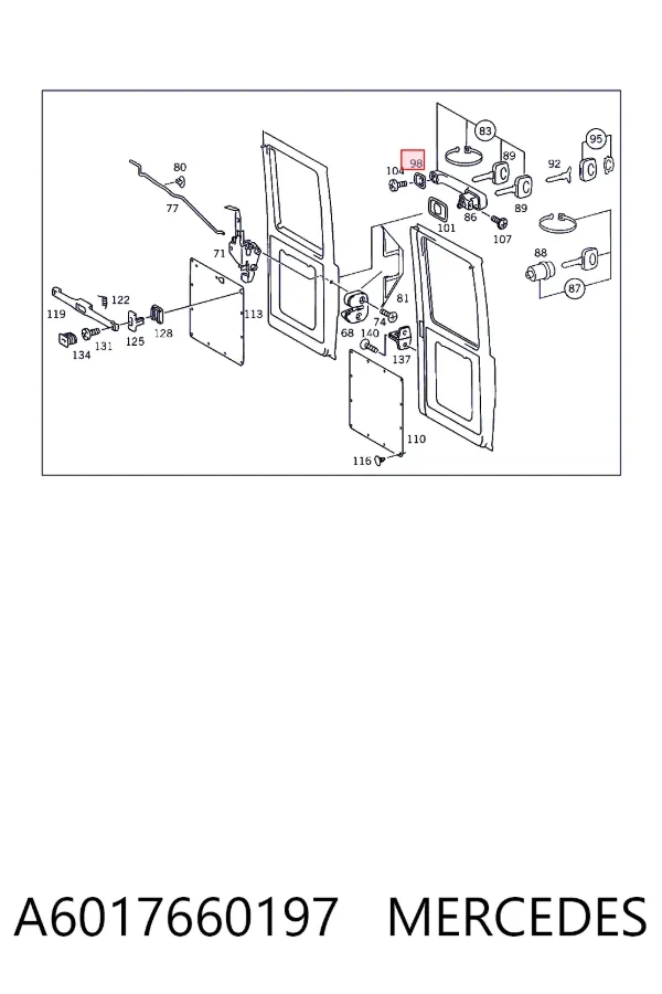 Maçaneta externa da porta dianteira A6017660197 Mercedes
