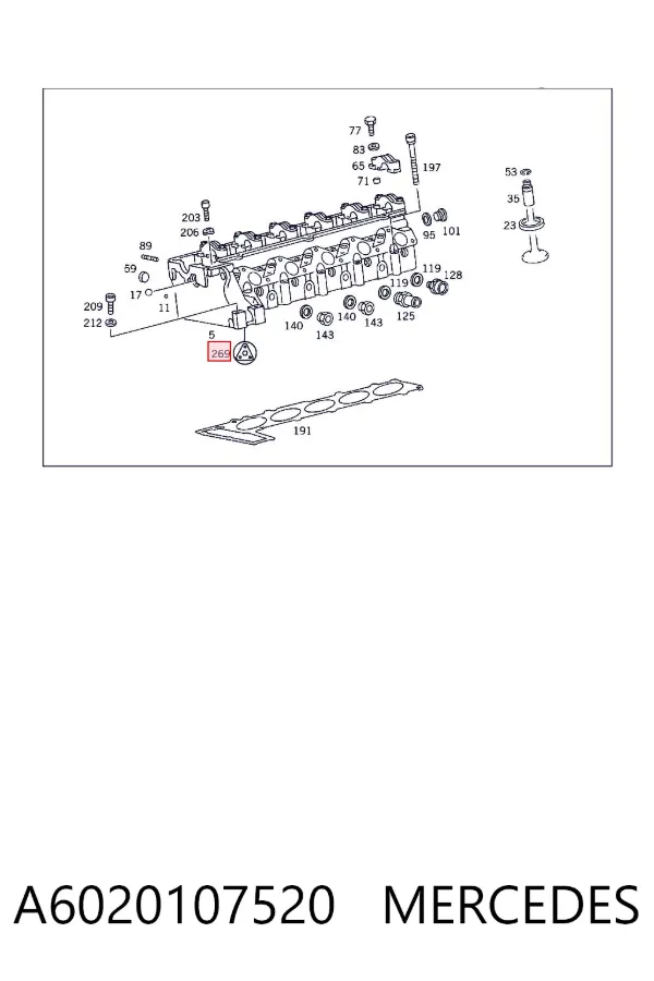 Kit superior de vedantes de motor A6020107520 Mercedes