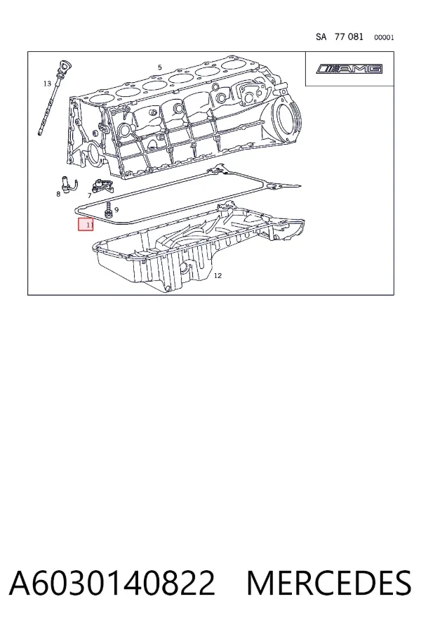 Vedante de panela de cárter do motor A6030140822 Mercedes
