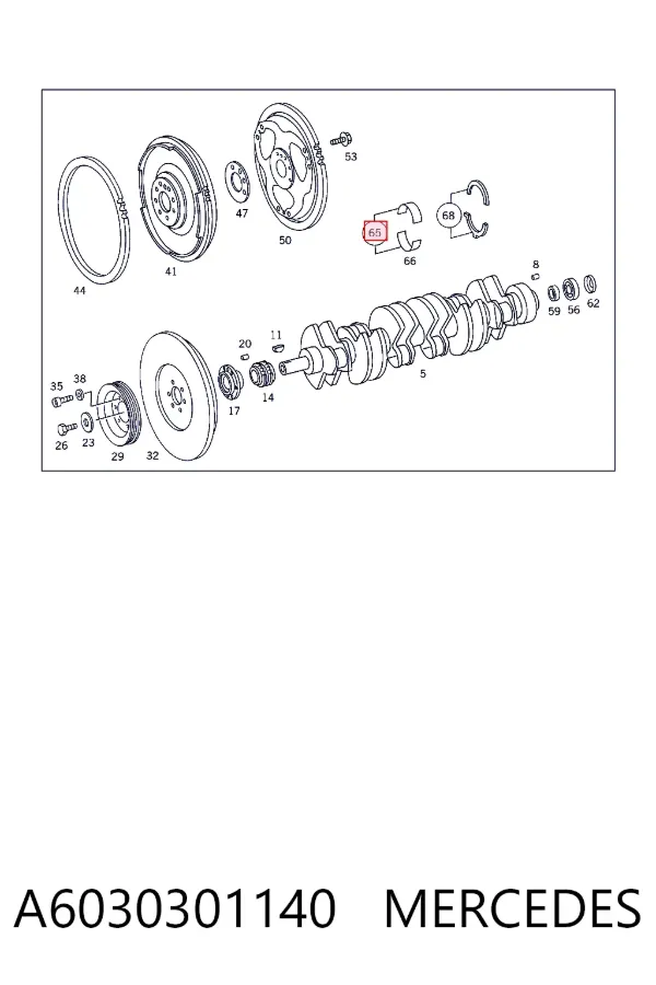 Folhas inseridas principais de cambota, kit, 1ª reparação ( + 0,25) A6030301140 Mercedes