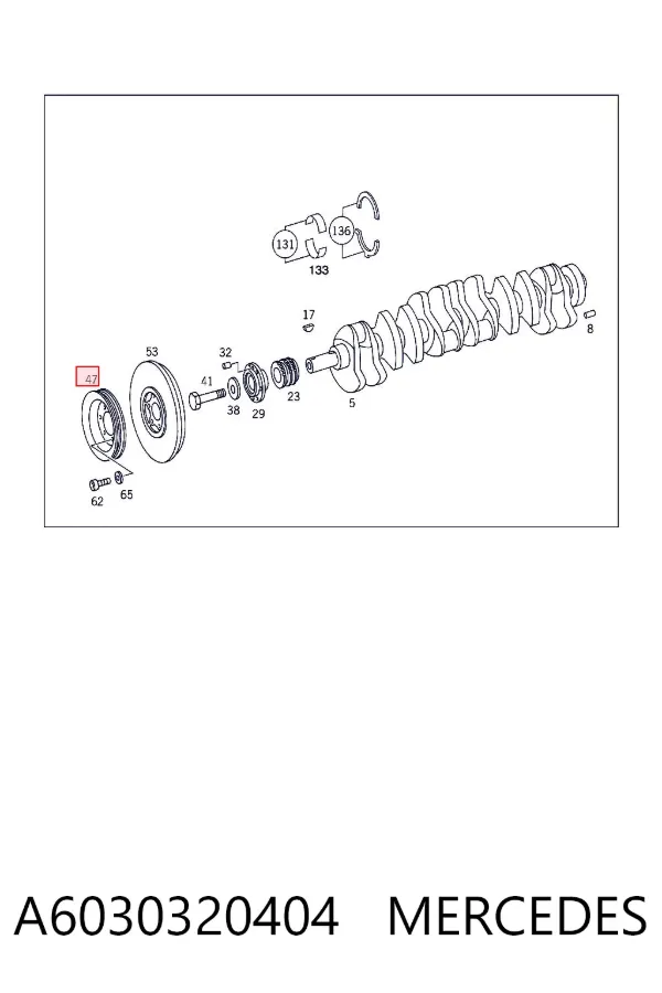 Polia de cambota A6030320404 Mercedes