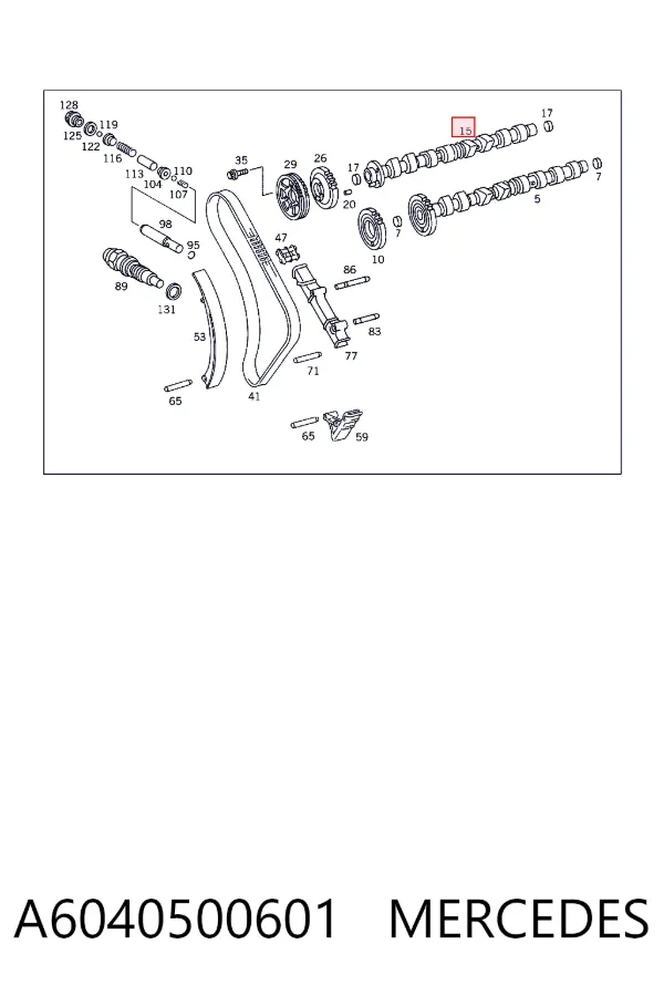 Árvore distribuidora de motor de escape A6040500601 Mercedes