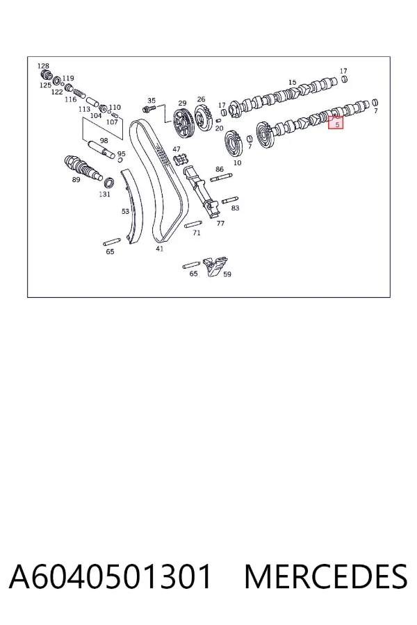 Árvore distribuidora de motor de admissão A6040501301 Mercedes