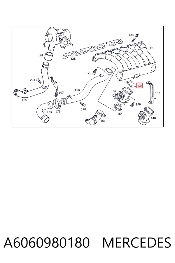Vedante de válvula EGR de recirculação A6060980180 Mercedes