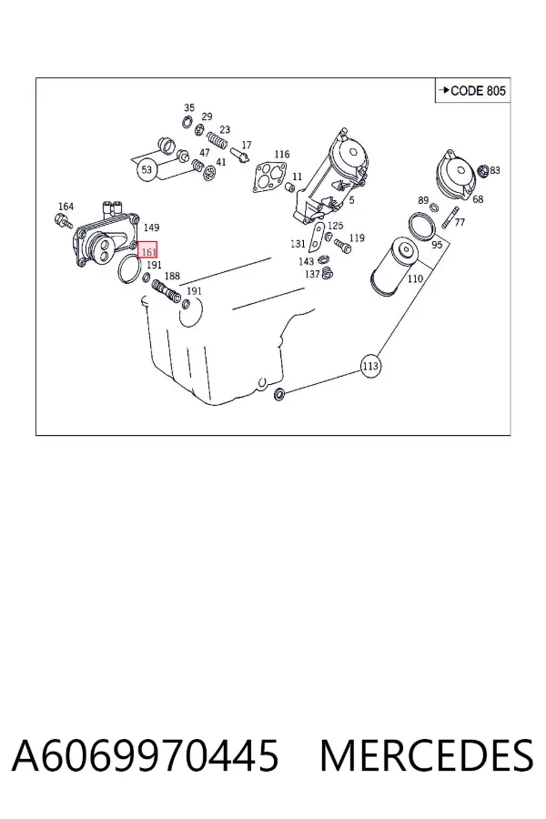 Vedante do radiador de óleo A6069970445 Mercedes