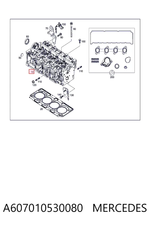 Cabeça de motor (CBC) A607010530080 Mercedes