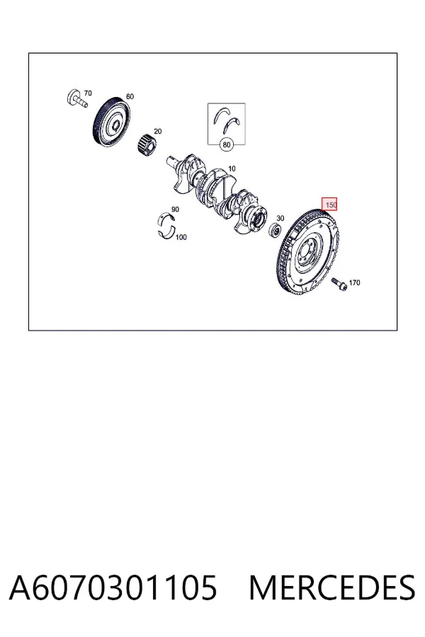 Volante de motor A6070301105 Mercedes