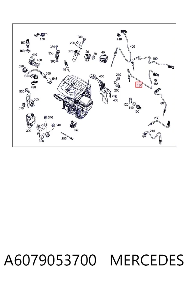 Sensor de temperatura dos gases de escape (GE), antes de turbina A6079053700 Mercedes