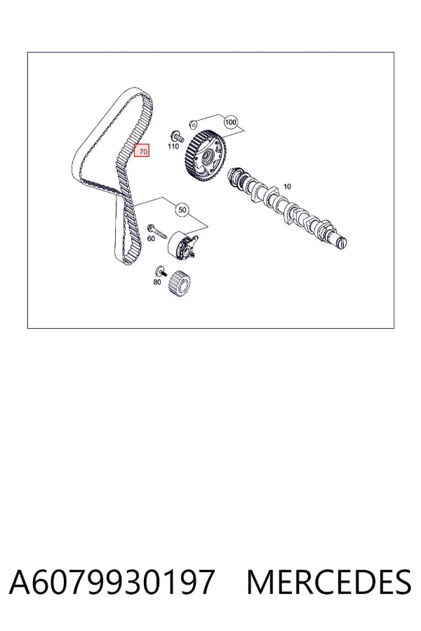 Correia do mecanismo de distribuição de gás, kit A6079930197 Mercedes