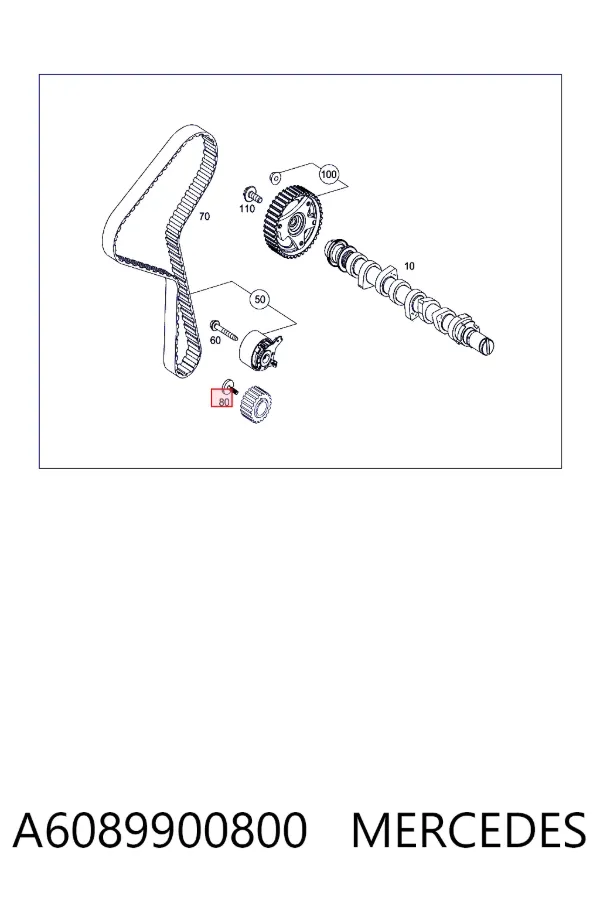 Correia do mecanismo de distribuição de gás, kit A6089900800 Mercedes